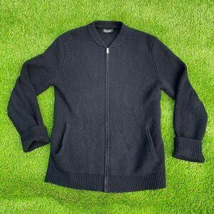 Naadam Navy Black wool cashmere bomber jacket size medium